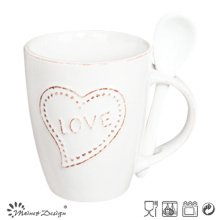 EMBOSSED WORDS OR LOGO LOVELY COLORFUL STONEWARE MUG